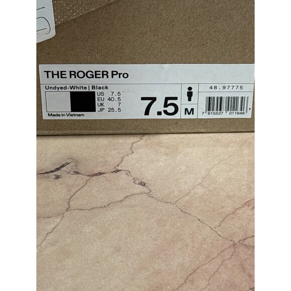 On The Roger Pro Sneakers in Undyed White & Black 7.5 Mens with box Athletic - Picture 7 of 14